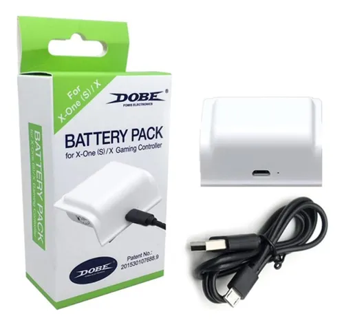 Bateria E Cabo Carregador Usb Cor Branco Para Xbox One S