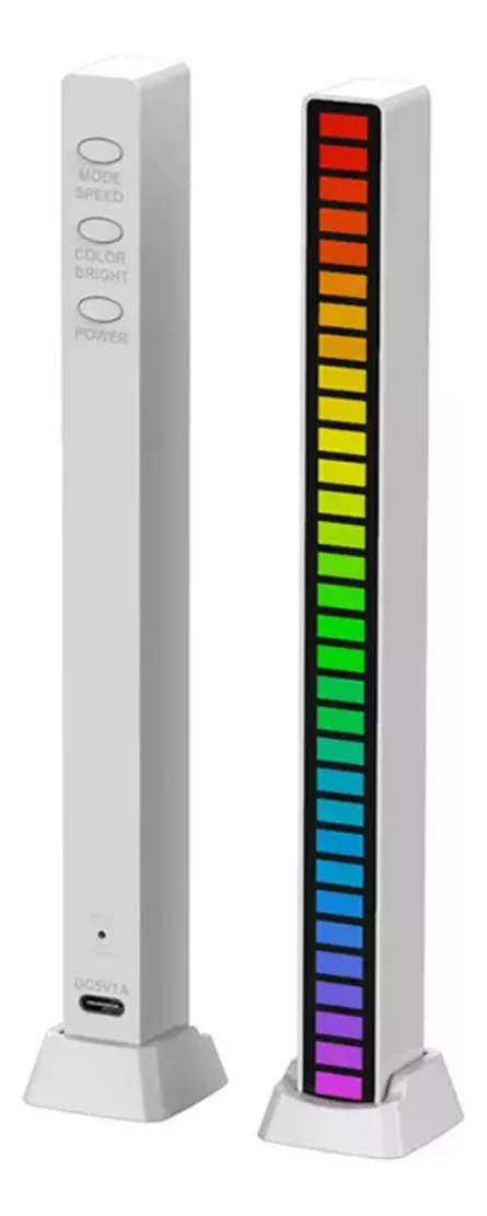 Barra Led Rgb Rítmica Sensor Musica Som 8 Efeitos 32 Cores Tensão De Operação 12v 5v