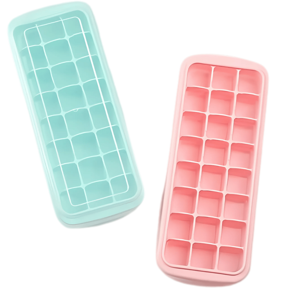 Forma De Gelo Silicone 24 Cubos c/ Tampa - Cores Sortidas - B-Max