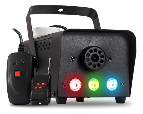 Maquina Fumaça 600w 3 Leds C/controle Sem Fio Cor Preto 110v