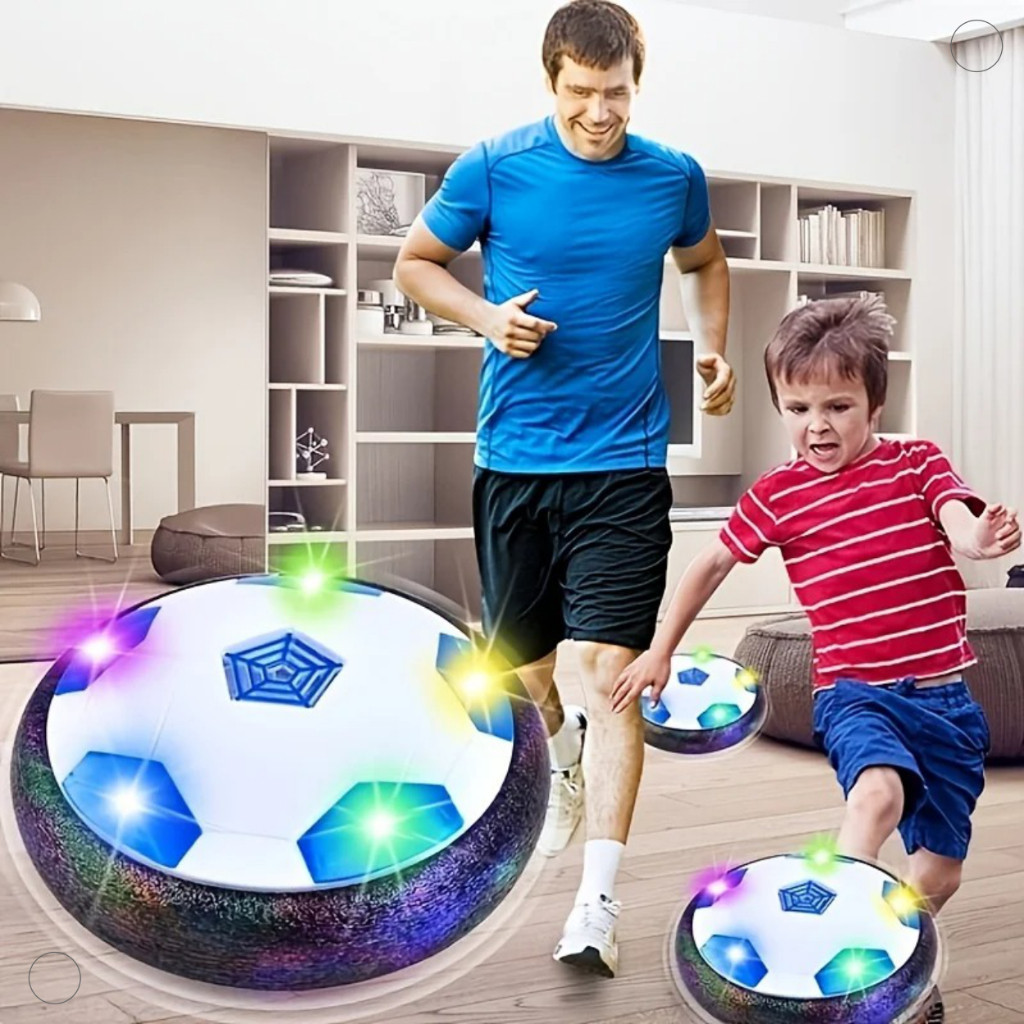 Bola Flutuante Hover Com Led e Musica Jogo Futebol Apartamento e casa Bate Volta