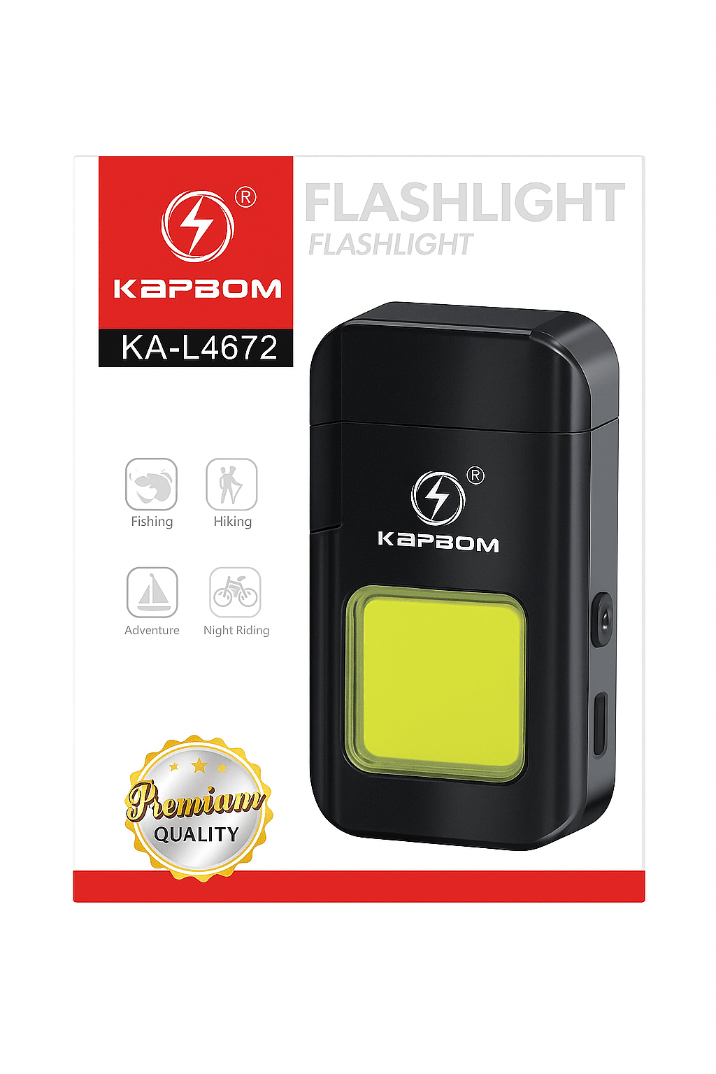 Lanterna para Pesca Caminhada Aventura Passeio Noturno com Acendedor de Cigarro recarregavel