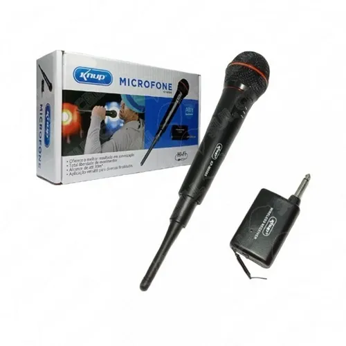 Microfone Knup Preto Kp-m0005 sem fio