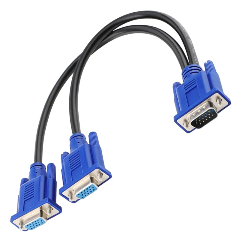 Cabo Y VGA 1 VGA Macho x 2 VGA Fêmea Para Usar Dois Monitores