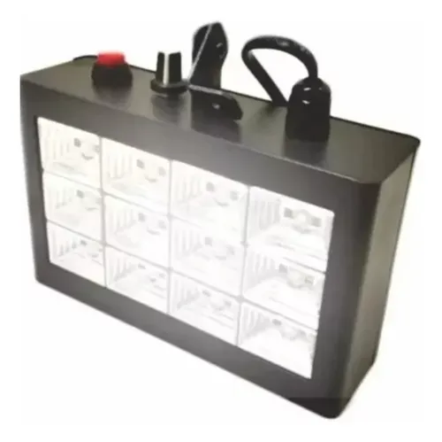 Strobo Rítmico 12 Leds Rgb 15w Dj Iluminação Festa Balada 110v/220v (bivolt)