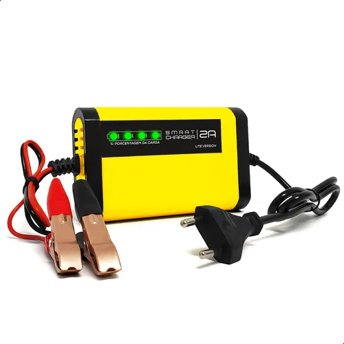 Carregador Bateria 12v 2ah Carga Lenta Digital P Moto