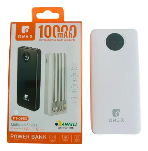 Carregador Portátil Onex Pt-0953 Usb Micro 10000mah.