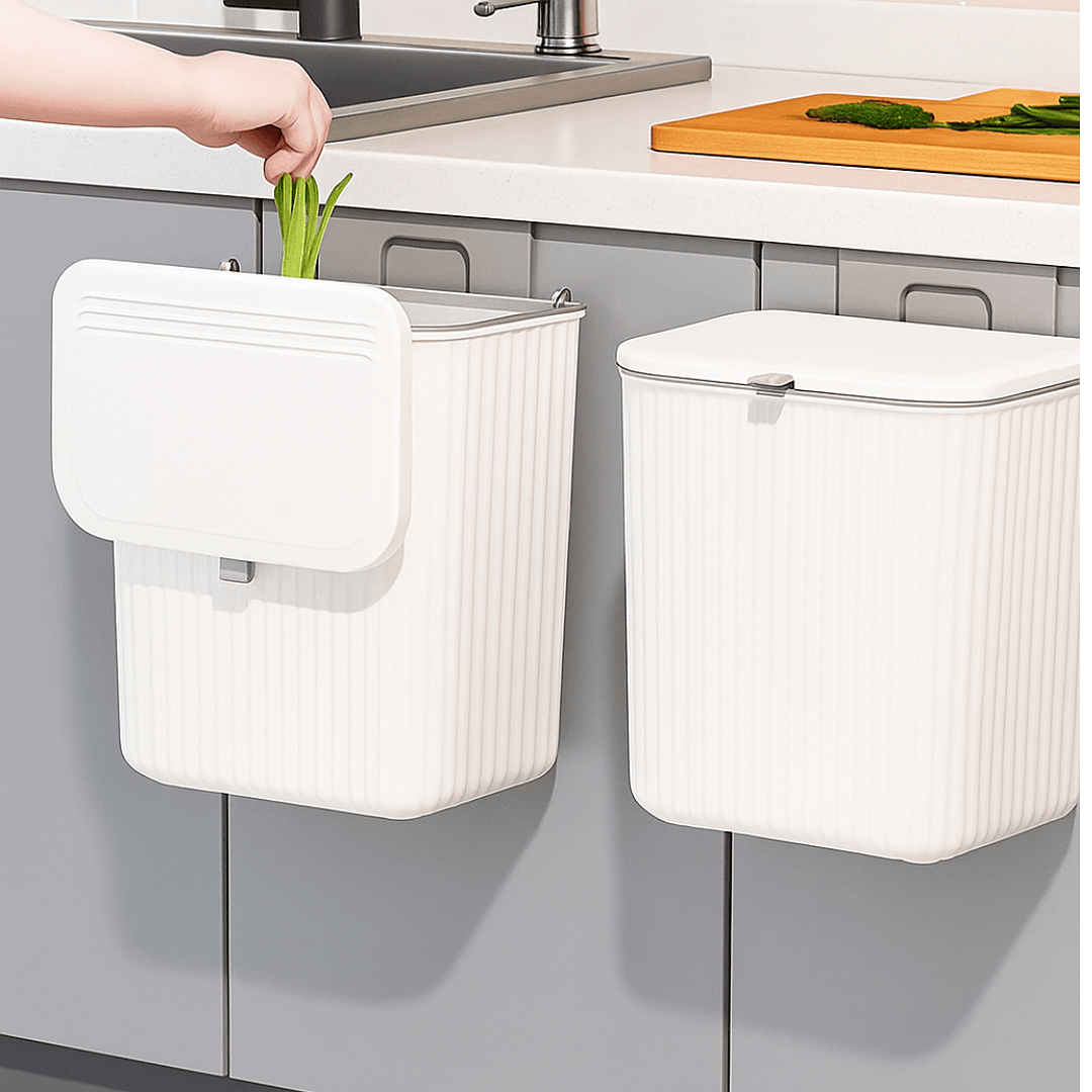 Lixeira Suspensa com Suporte para Cozinha 9L