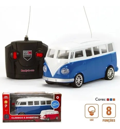 Carrinho De Controle Remoto Kombi Clássica - Azul -