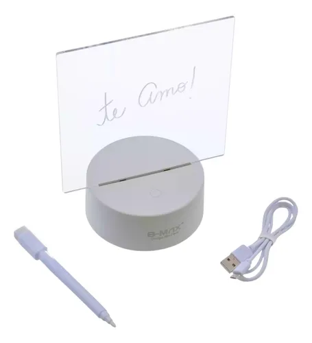 Luminaria Anataçoes Lousa Led Decoração Acrílico Mesa Quarto Cúpula Transparente Estrutura Branco 110V/220V