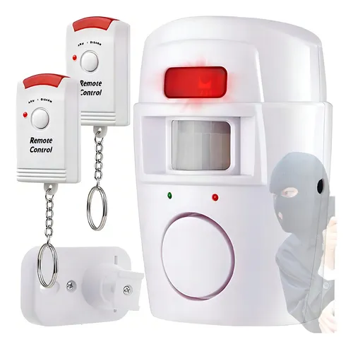 Alarme Mini S/ Fio Residencial Comercial 02 Controles Remoto Cor Branco