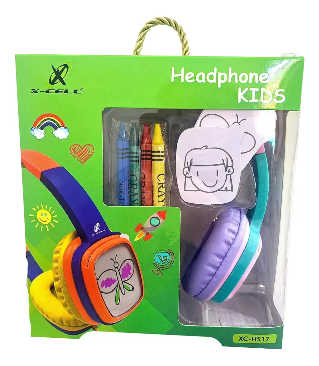 Fone De Ouvido Kids X-cell Xc-hs17com Giz De Cera