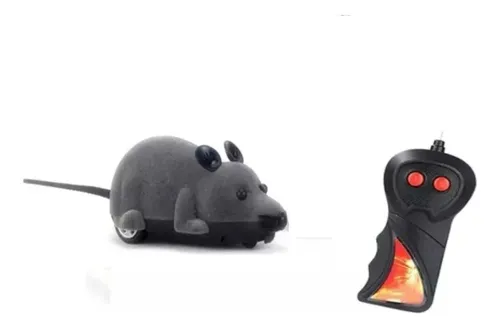 Rato C/ Controle Remoto Brinquedo P/ Gato Cachorro Preto