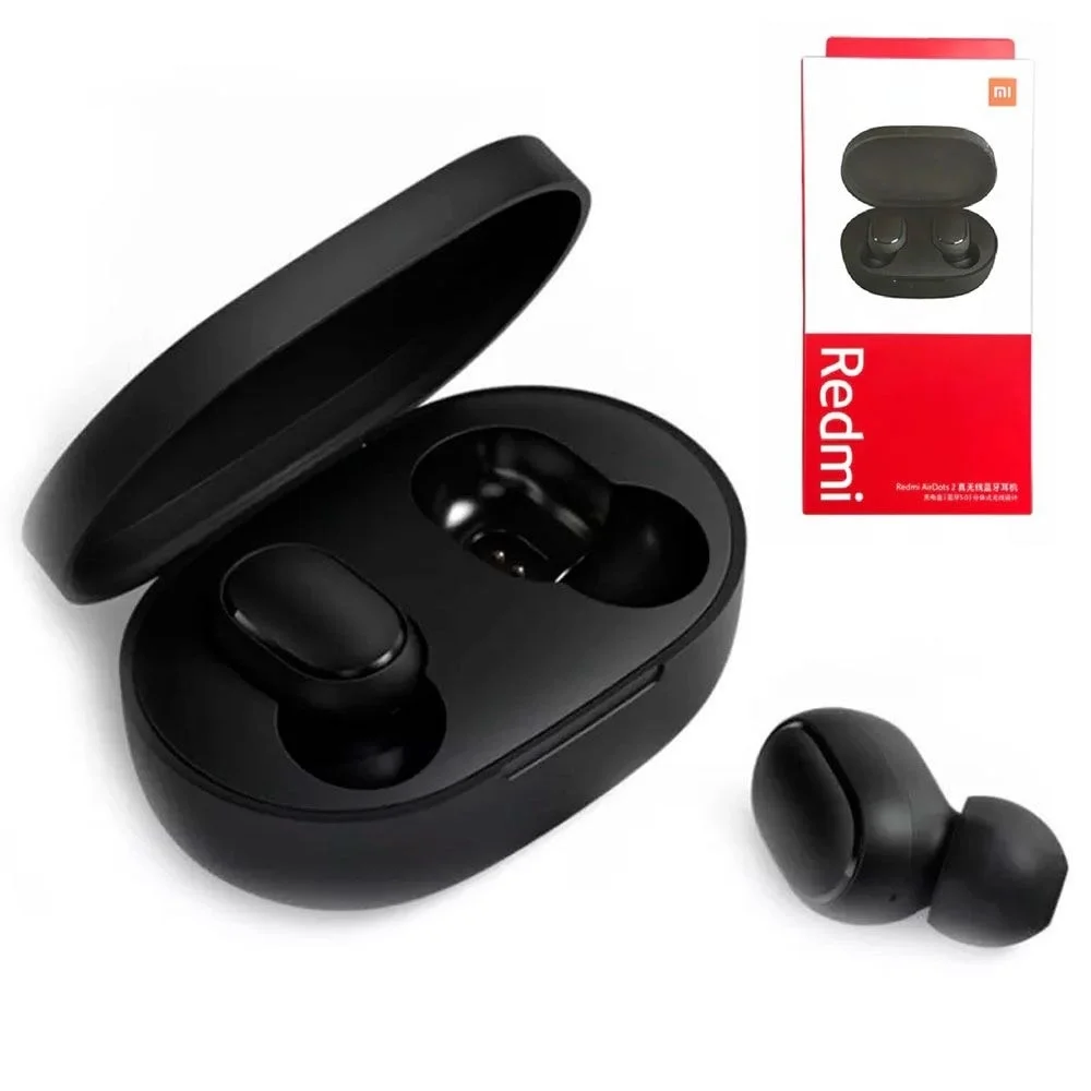 Fone De Ouvido Bluetooth Sem Fio Redmi Air DotsPro Xiomi com Display E6s 5.1 Tws Preto e Microfone