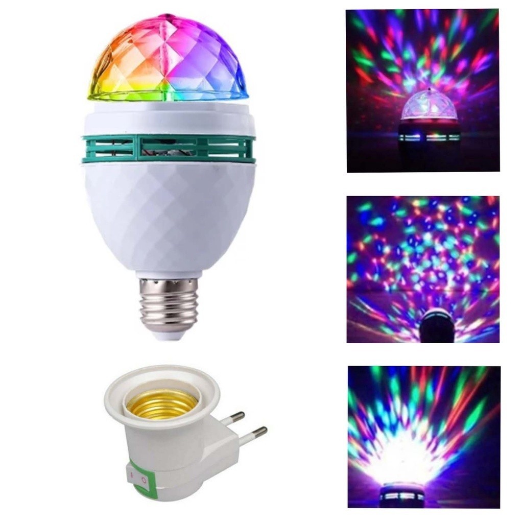 Lâmpada Led Globo Colorida Rotativa Giratória Festa 110v/220