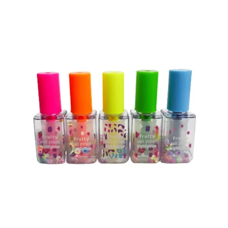 Kit Marca Texto Formato Esmalte 5 Cores