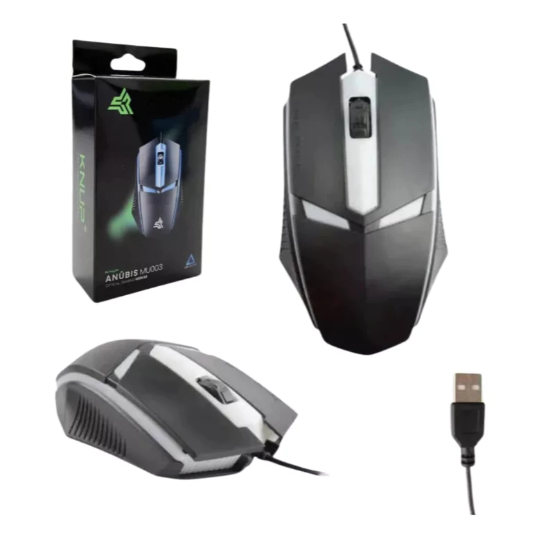 Mouse Gamer Led Usb 2.0 3 Botões 1200dpi Knup KP-MU003