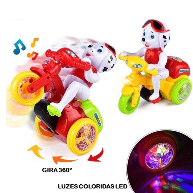 Cachorro Na Moto - Puppy Dog Com Luz E Música