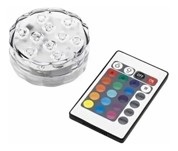 Luminária Led Piscina Controle Remoto Rgb Pilha Ventosa
