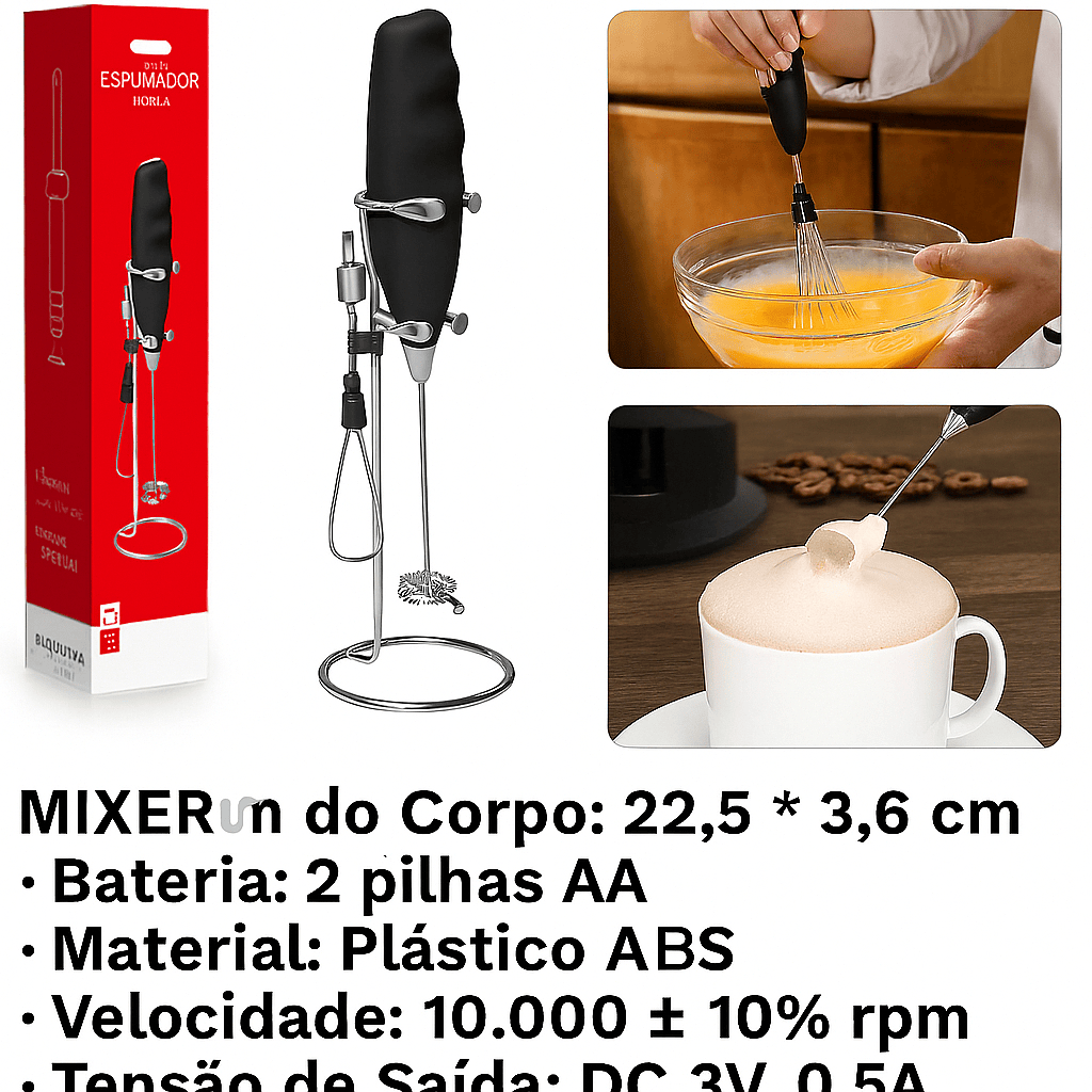 Mixer portatil a pilha tomate com suporte 3 em 1