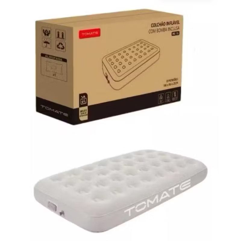 Colchão Inflável Tomate MC039B - Ideal para Camping, Viagens e Emergências