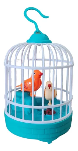 Gaiola De Brinquedo Musical Mini Passarinho Canta Movimenta