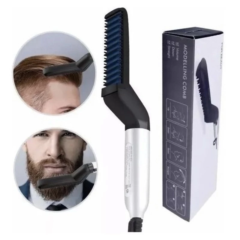 Chapinha Elétrica Prancha Modelador E Alisador De Cabelo E Barba Masculino Bivolt