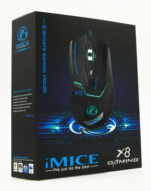 Mouse Gamer X8 led RGB 3200 dpi Confortavel Ergonomico