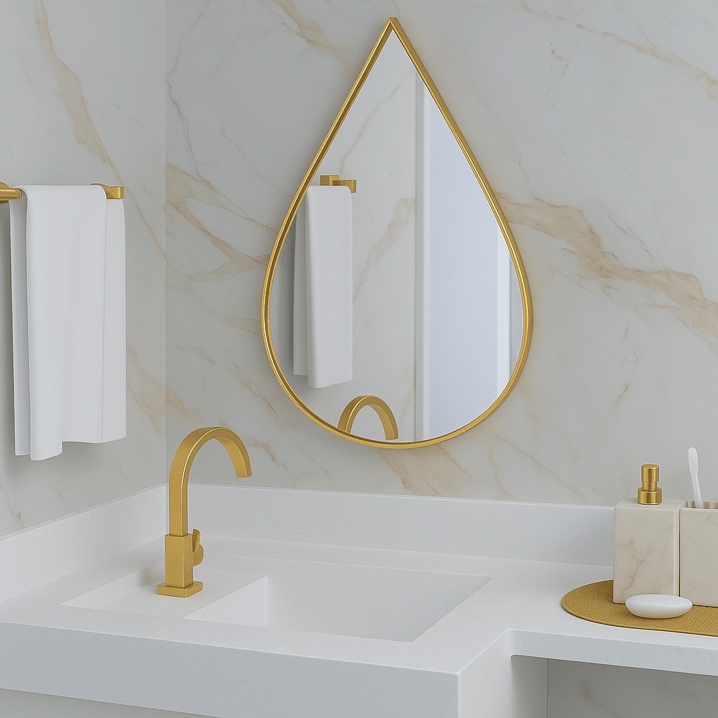 espelho dourado moldura