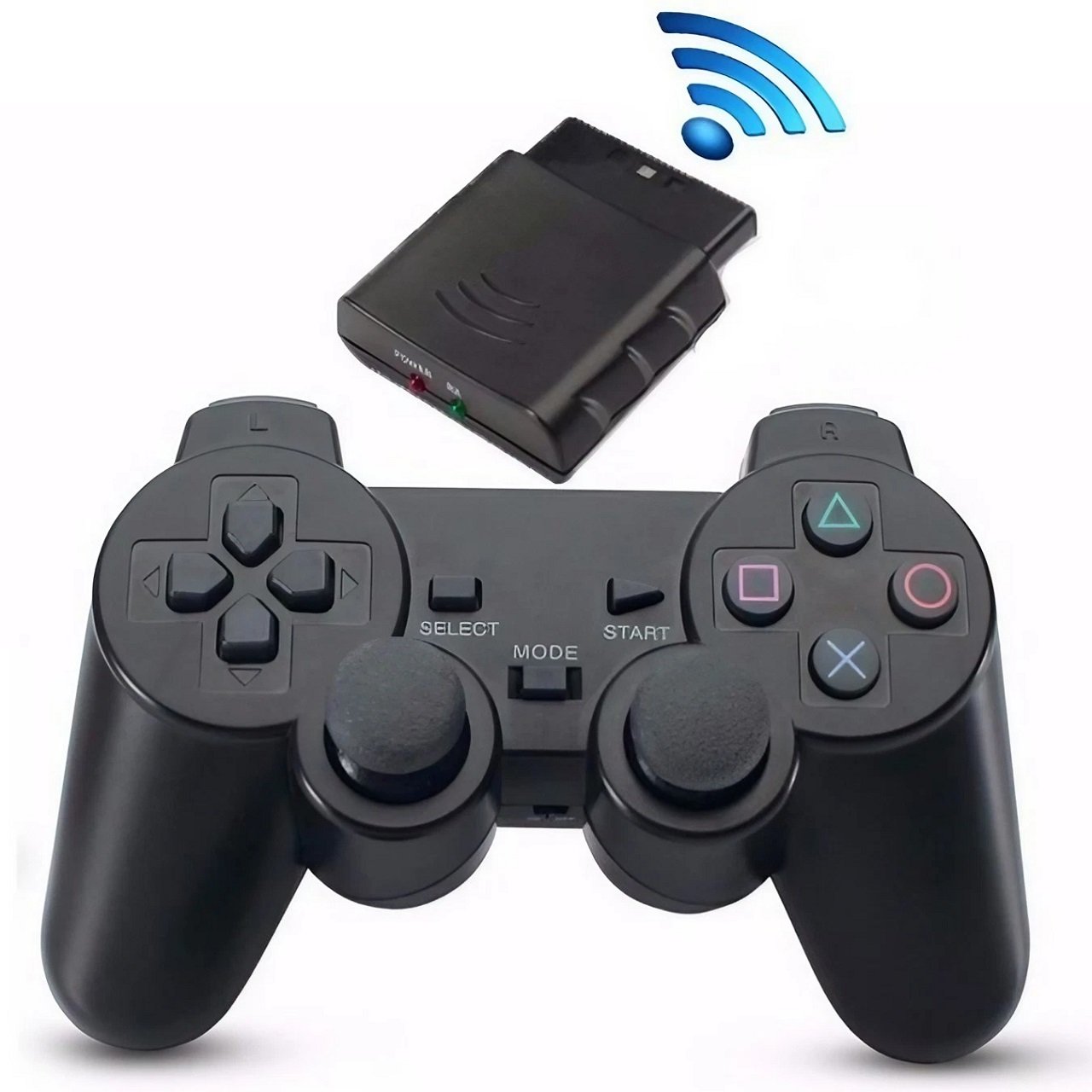 Controle Para Ps1 Ps2 Joystick Sem Fio Plug And Play Preto