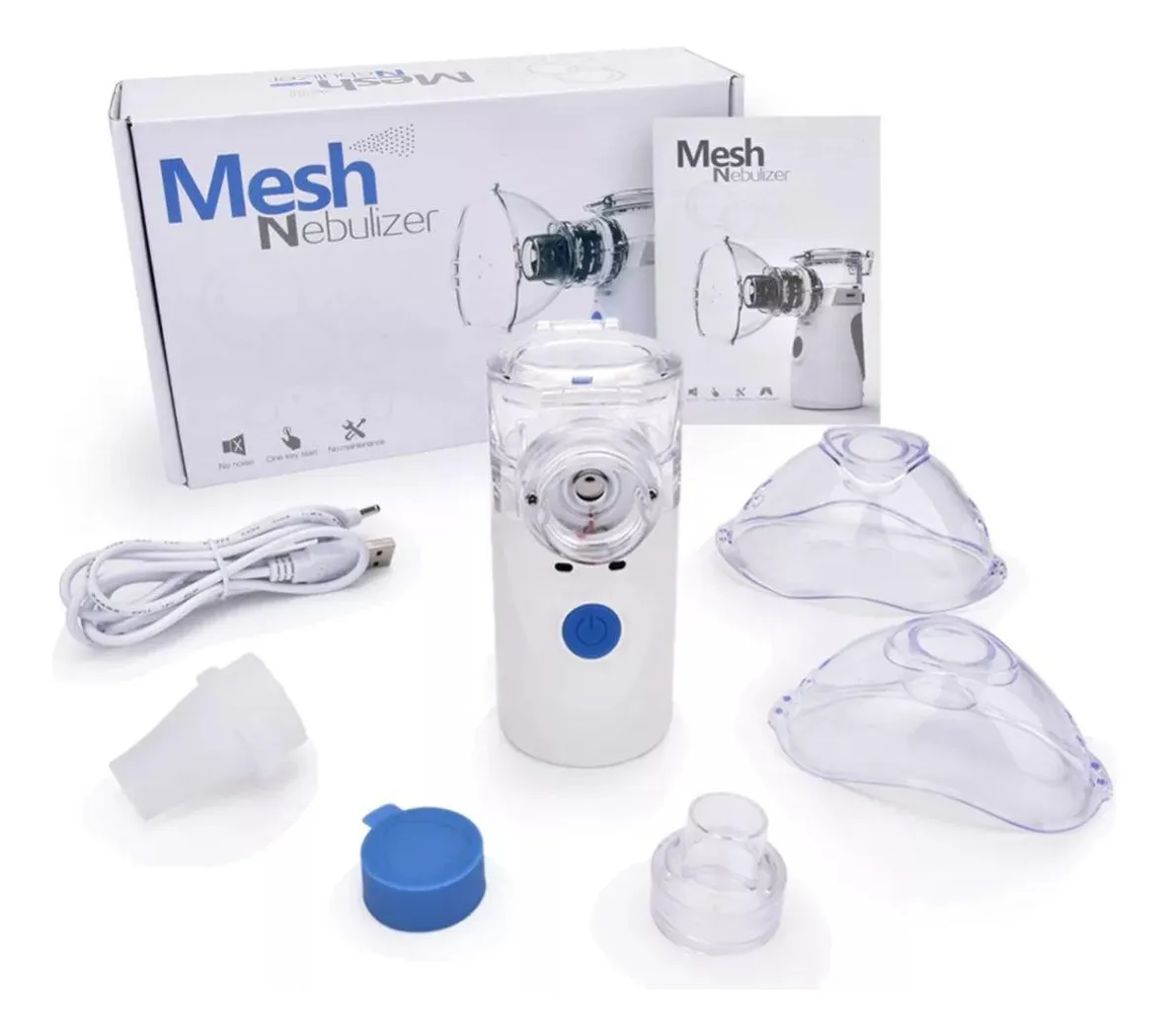 Nebulizador Inalador Ultrassônico Portátil A Pilha E Usb Cor Azul