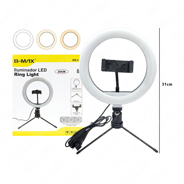 Iluminador de led Ring ligth 20cm bm-l02 bmax