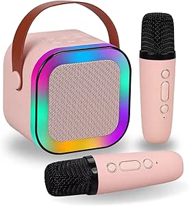Karaoke Infantil Portátil com 2 Microfones Recarregável e Modos de Voz Divertidos - Diversão Musical para Crianças