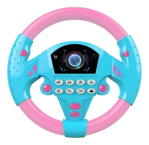 Volante Musical Infantil Toy King Som E Luz Cor Rosa