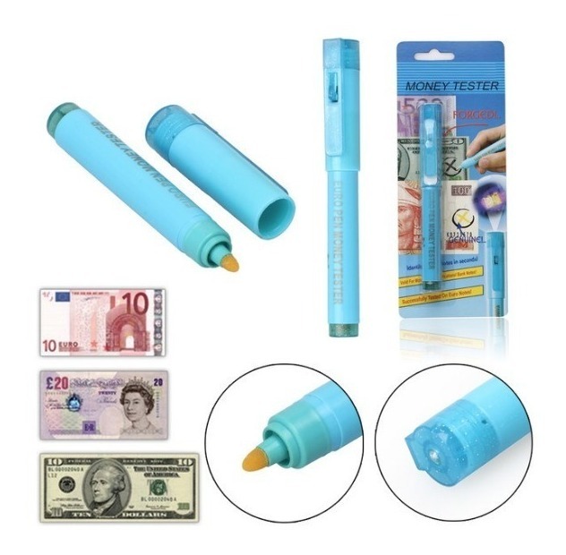 CANETA DETECTA NOTA FALSA EURO PEN AZUL