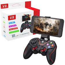 Controle Joystick V8 Android Celular Pc Gamepad Sem Fio Cor Preto