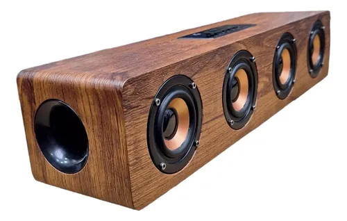 Caixa De Som Madeira Retro Bluetooth Alta Qualidade Portátil
