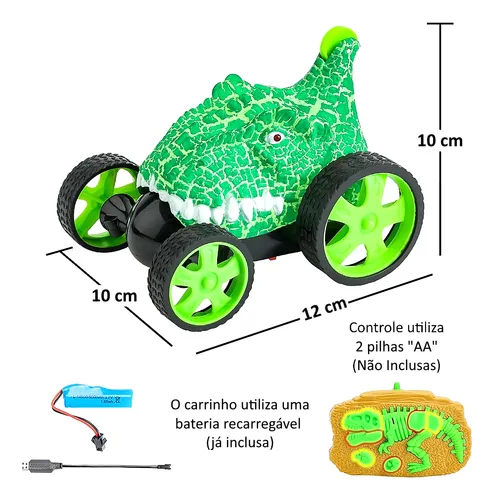 Carrinho Dinossauro T-rex De Controle Recarregável Infantil