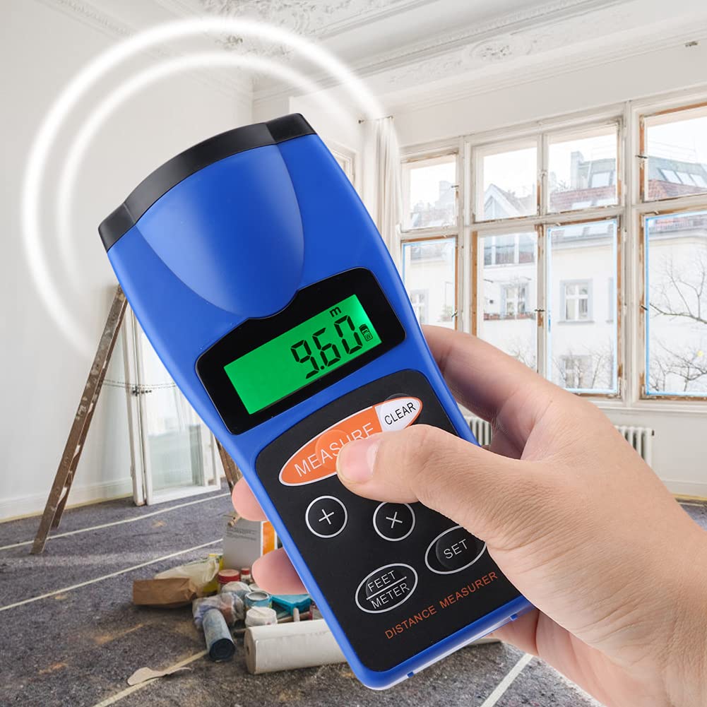 Medidor de Distância Ultrassônico CP-3008 1,5 - 60 FT com Laser Pointer Designator, digital me telêmetro supersônico de fita asseguradora