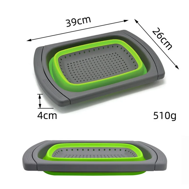 Escorredor Multiuso Dobrável Alimento Louça Silicone Retrátil