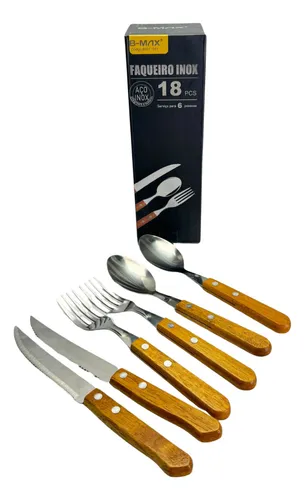 Faqueiro Inox Jogo De Talheres Porta Talher Com 18 Peças