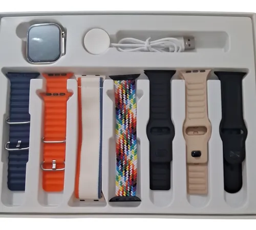 Relógio Smartwatch Ws91 Ultra Sport Com 7 Pulseiras