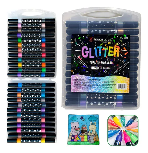 Canetinha Glitter Touch Ponta Dupla