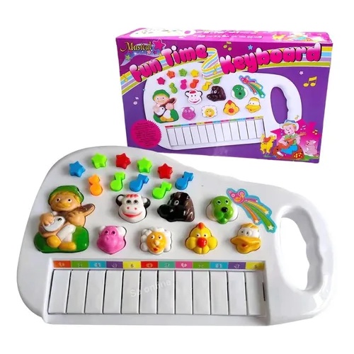 Piano Musical Fun Time Sons de Vaca, Ovelha, Cachorro, Cavalo, Galinha e Pato