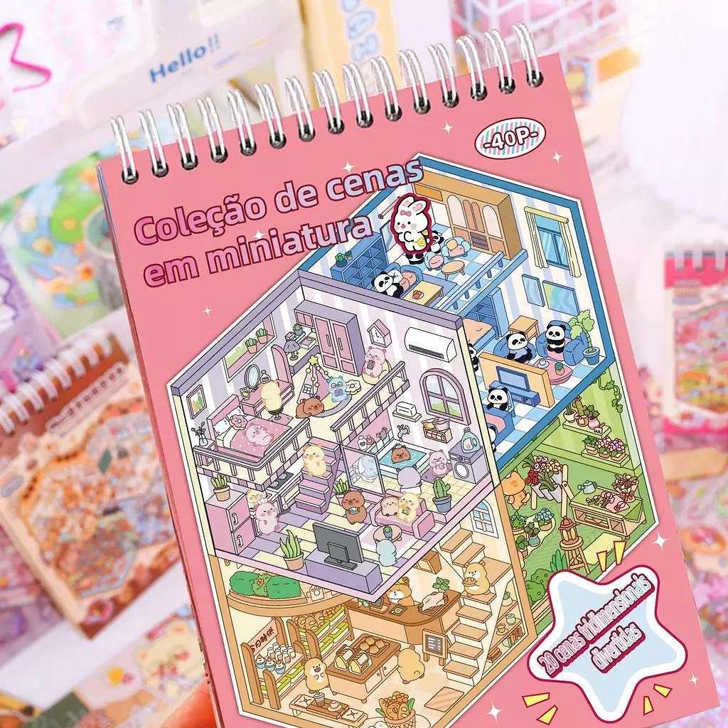 Caderno de adesivos 3D