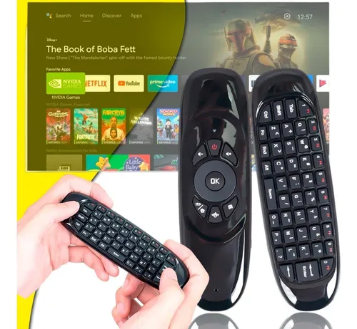 Controle Air Mouse Com Teclado Air Mouse Para Smart Tv Ou Pc
