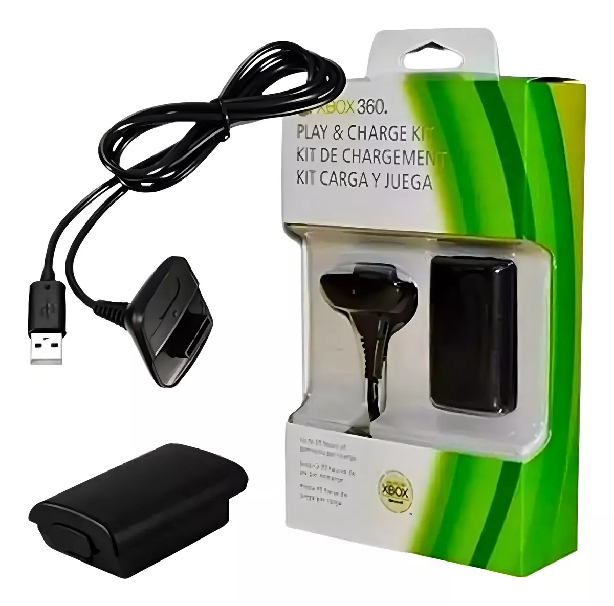 Kit 1 Bateria P/ Controle Xbox 360 + 1 Cabo Carregador 1.4m Voltagem de entrada 2.7v