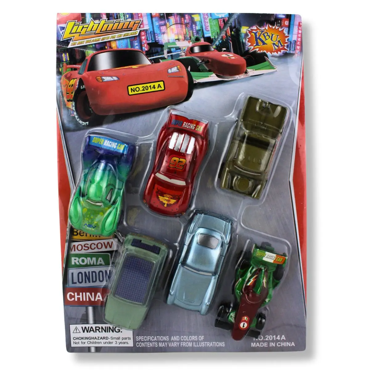Kit 6 Carrinhos Fricção Filme Carros 3 Relampago Mcqueen