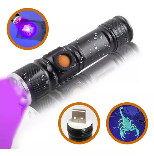 Lanterna Uv Led T6 Ultravioleta Luz Negra Roxa , ver nota falsa