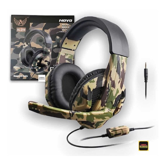 Fone de Ouvido Gamer com Microfone Militar Headset para Jogos/Jogo Altomex Al-210
